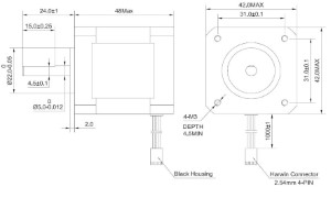 84 oz-in NEMA 17 Stepping motor dimensions